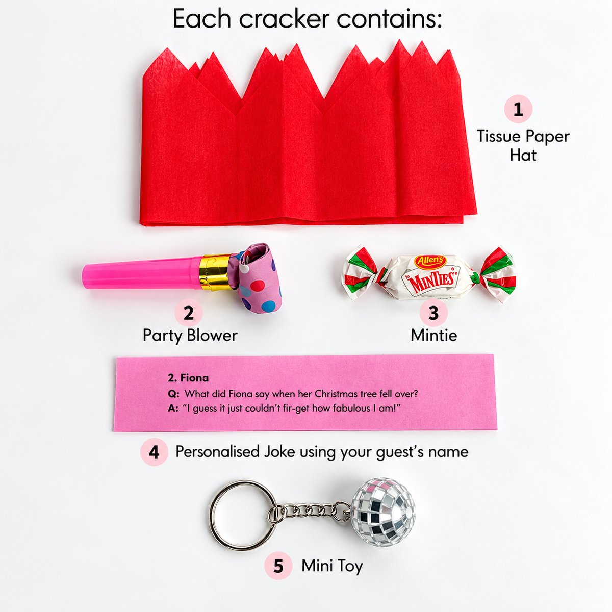 BEDAZZLED PERSONALISED CHRISTMAS CRACKERS READY MADE
