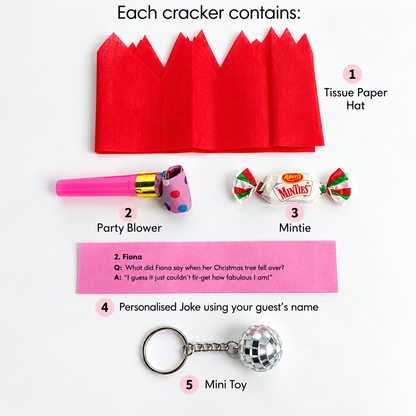 BEDAZZLED PERSONALISED CHRISTMAS CRACKERS READY MADE