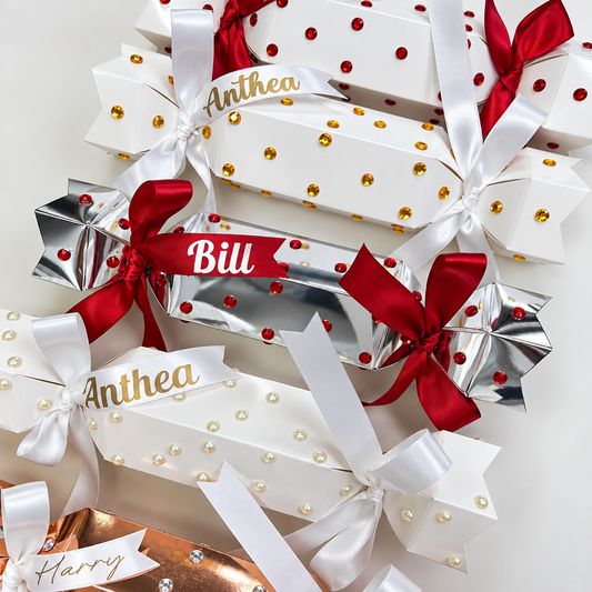 BEDAZZLED PERSONALISED CHRISTMAS CRACKERS READY MADE
