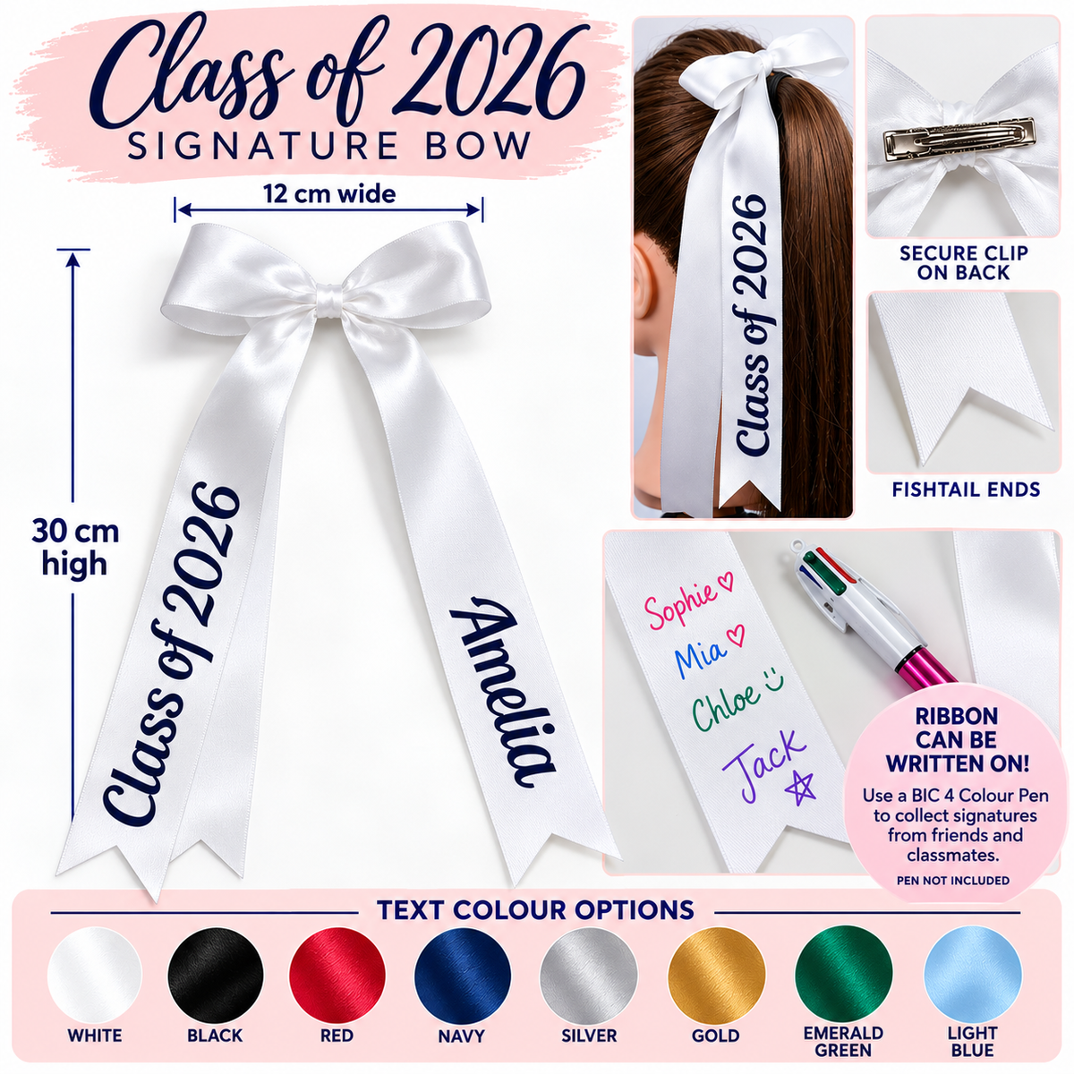 PERSONALISED CLASS OF 2026 SIGNATURE BOW
