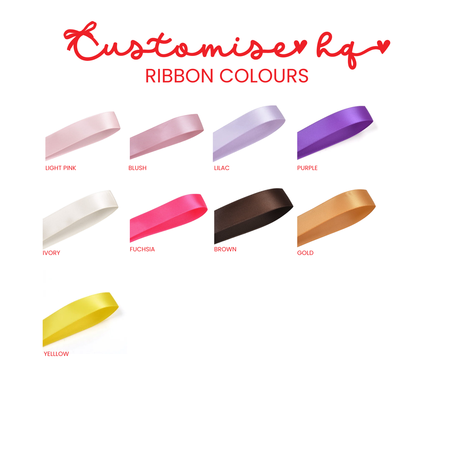 TEAM HAIR RIBBONS 3 COLOURS 15MM COLLEGE FONT