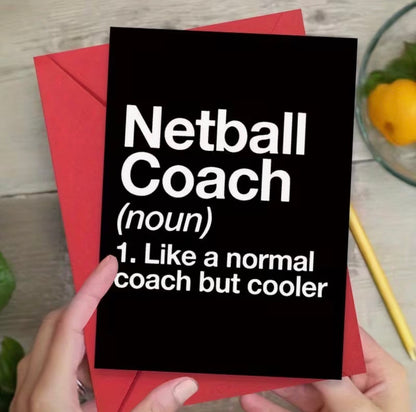 NETBALL COACH CARD