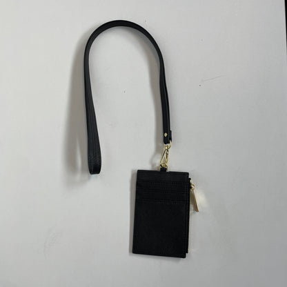 EMBOSSED SAFFIANO CARD HOLDER LANYARD