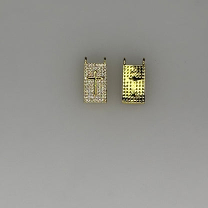 GOLD CROSS CRYSTAL CHARM PENDANT