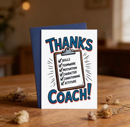 THANKS COACH CARD