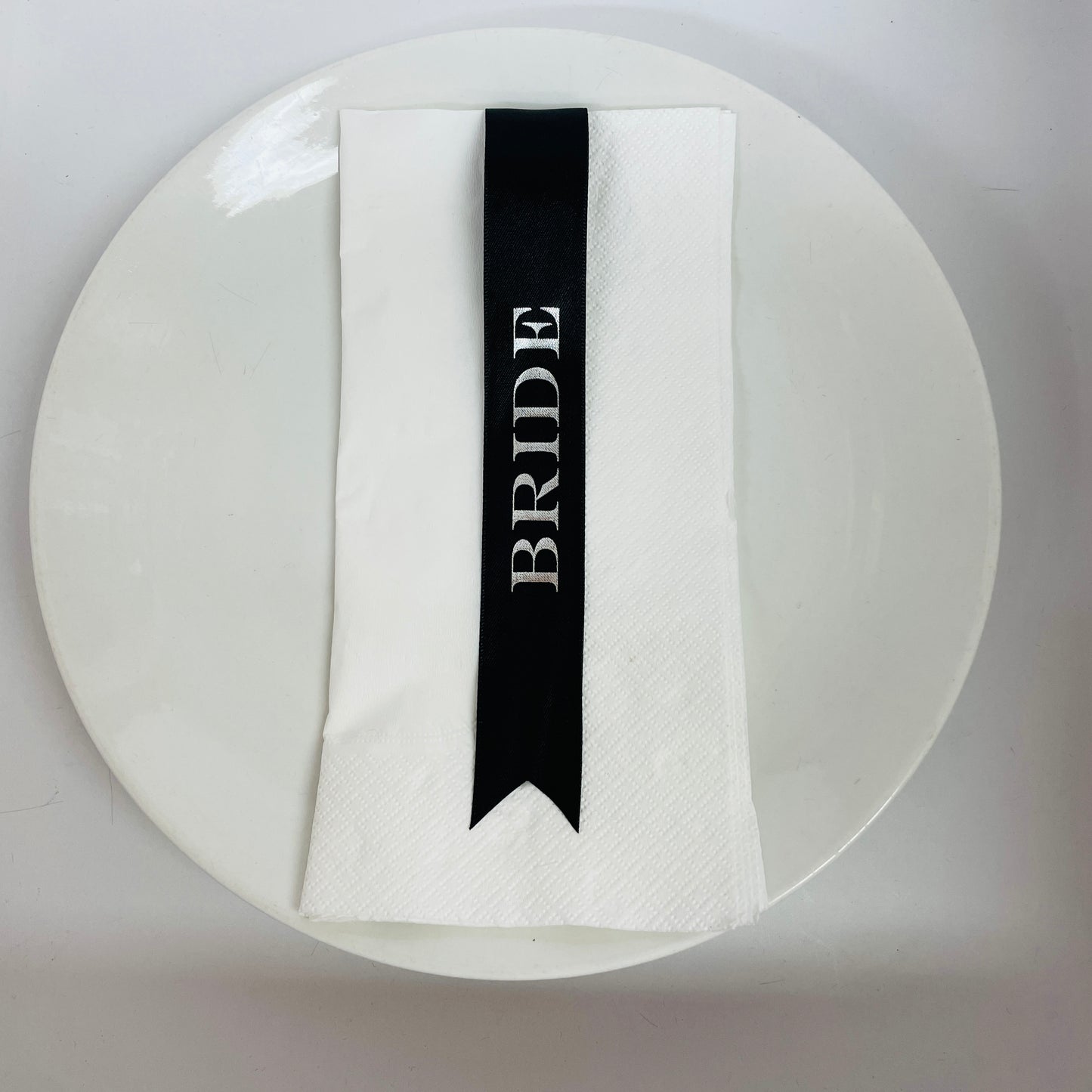 WEDDING SERIES CUSTOM PRINT RIBBON PLACE CARDS 25M BLACK