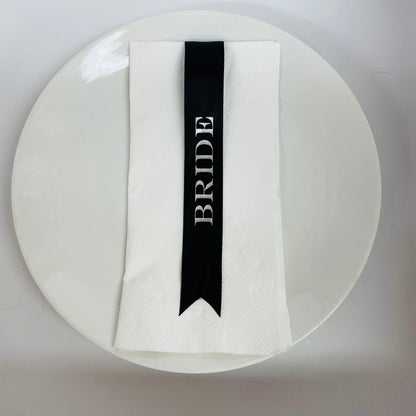 WEDDING SERIES CUSTOM PRINT RIBBON PLACE CARDS 25M BLACK