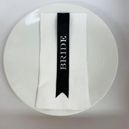 WEDDING SERIES CUSTOM PRINT RIBBON PLACE CARDS 25M BLACK