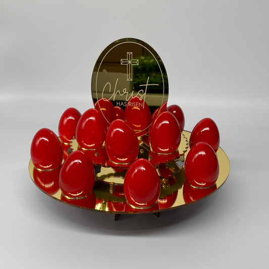 Easter Egg Stand  2 Layer Christ Has Risen