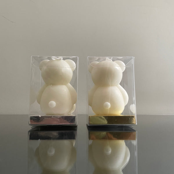 OFF WHITE TEDDY BEAR CANDLE FAVOR