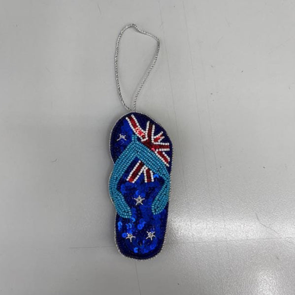 AUSTRALIAN FLAG THING BEADED CHRISTMAS TREE ORNAMENT
