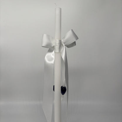 Evil Eye Hearts and White Easter Palm Sunday Candle Lambatha Orthodox Easter Lambatha