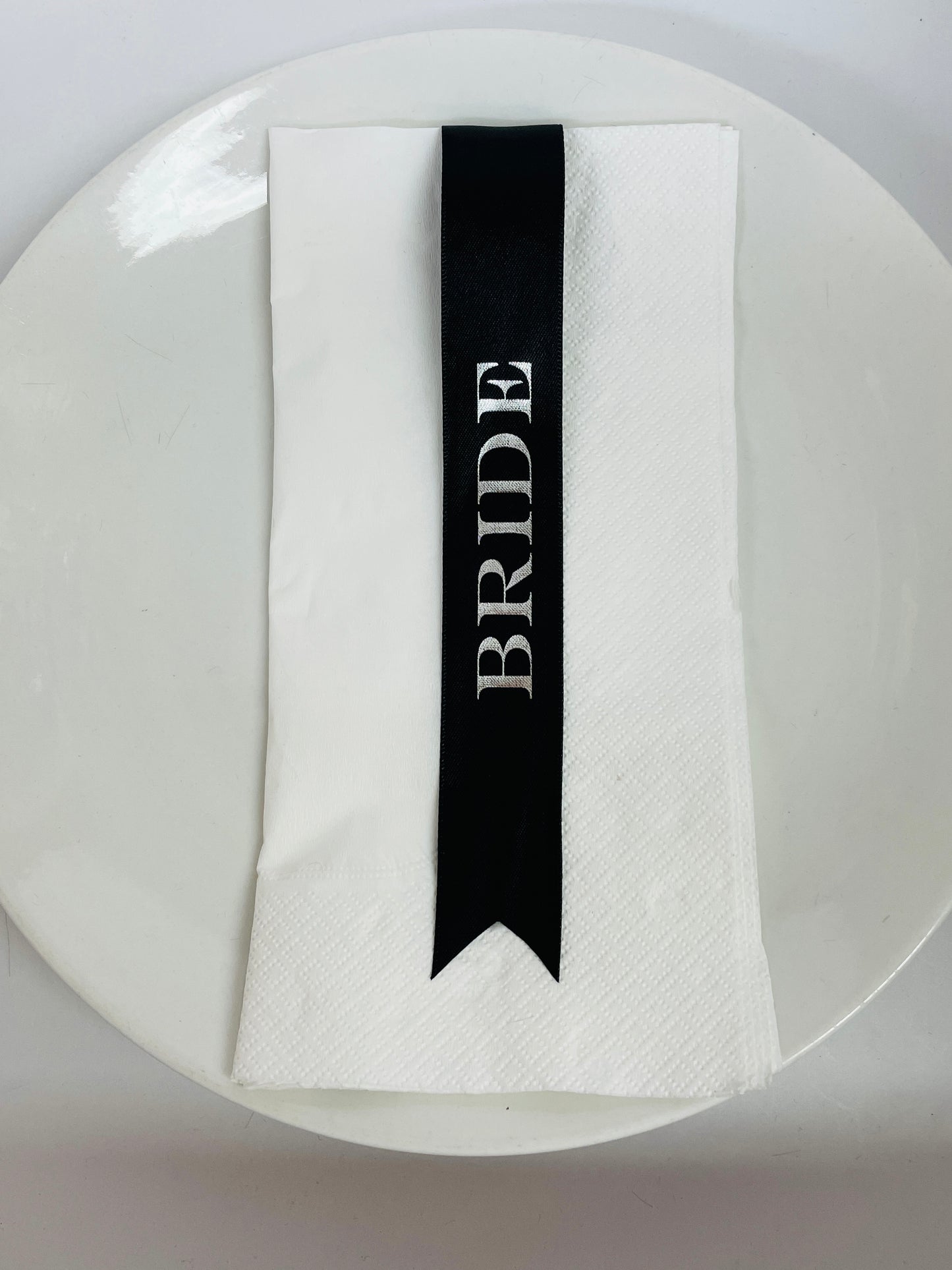 WEDDING SERIES CUSTOM PRINT RIBBON PLACE CARDS 25M BLACK