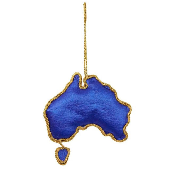 MAP OF AUSTRALIA BEADED CHRISTMAS TREE ORNAMENT