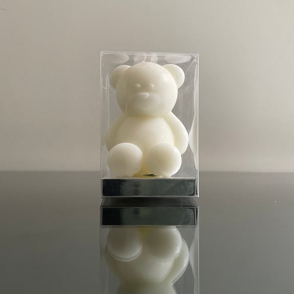 OFF WHITE TEDDY BEAR CANDLE FAVOR