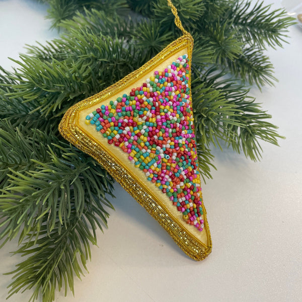 BEADED FAIRY BREAD CHRISTMAS TREE ORNAMENT