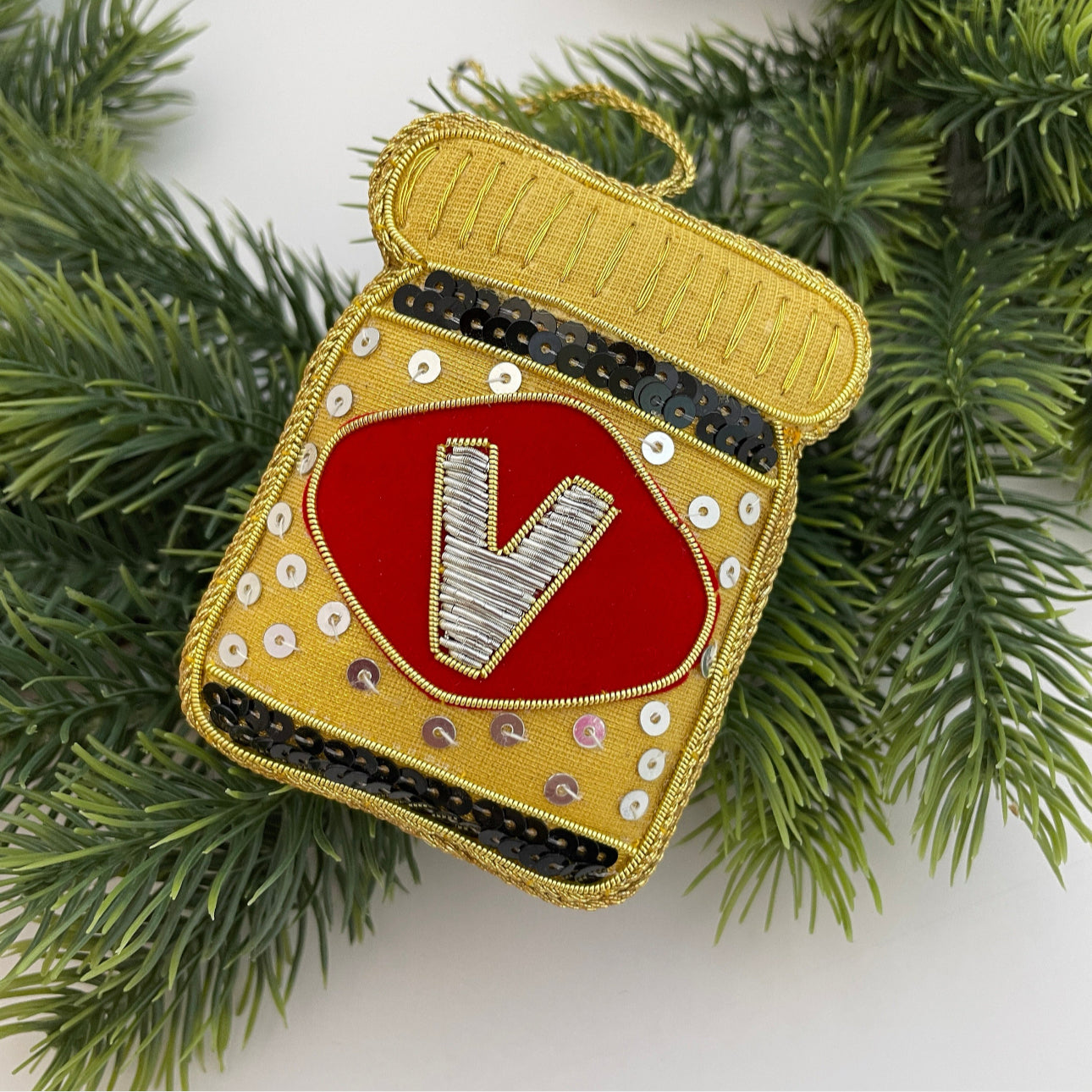 VEGEMITE BEADED CHRISTMAS TREE ORNAMENT