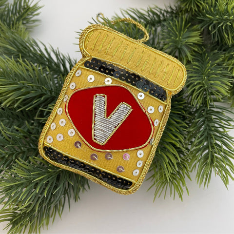 VEGEMITE BEADED CHRISTMAS TREE ORNAMENT