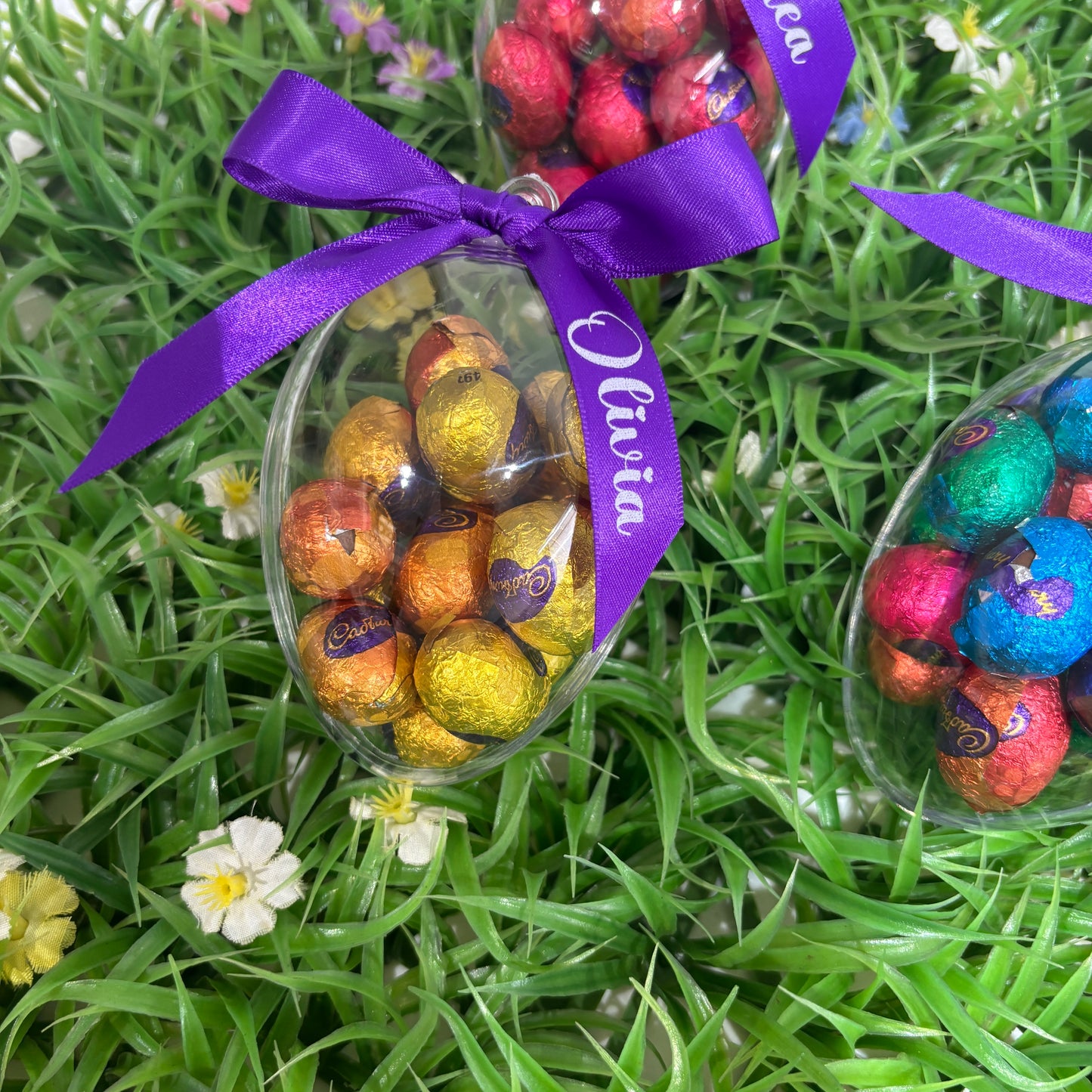 Easter Egg Container with Personalised Bow ( Eggs Not Included )