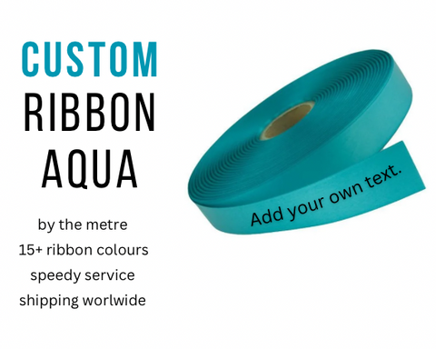 CUSTOM PRINT RIBBON AQUA