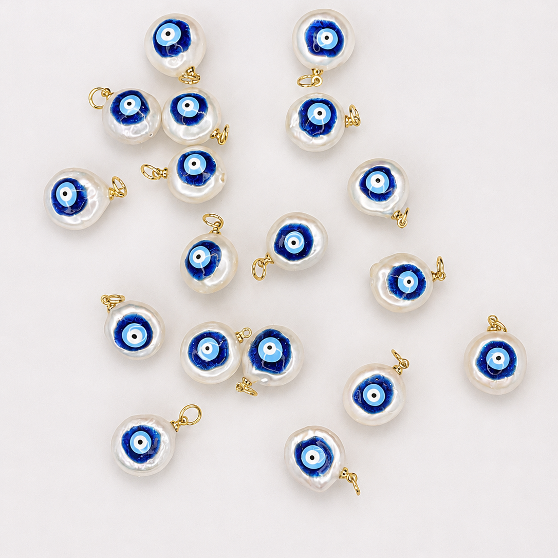EVIL EYE PEARL CHARM PENDANT