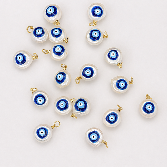 EVIL EYE PEARL CHARM PENDANT