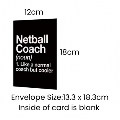 NETBALL COACH CARD