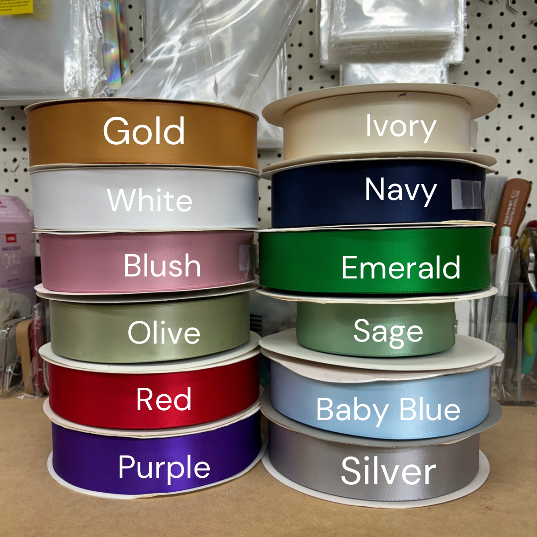 CUSTOM PRINT RIBBON 38MM PLACE CARD BOWS STYLISH FONT