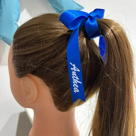 VARSITY SCRIPT HAIR RIBBONS
