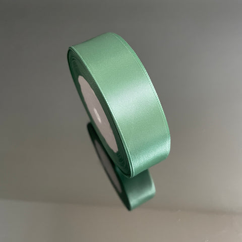 2.5CM OLIVE GREEN SINGLE SIDED SATIN RIBBON 25 YARDS