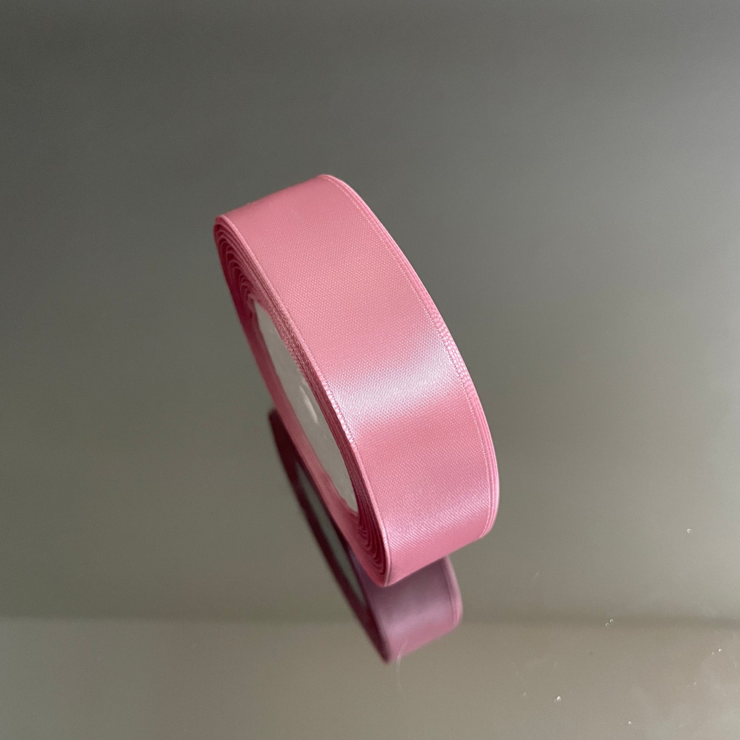 2.5CM BLUSH PINK SINGLE SIDED SATIN RIBBON 25 YARDS