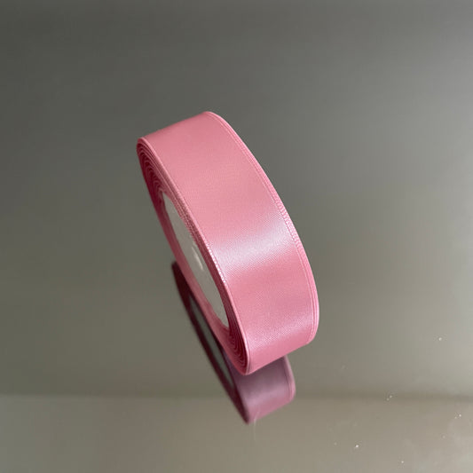 2.5CM BLUSH PINK SINGLE SIDED SATIN RIBBON 25 YARDS