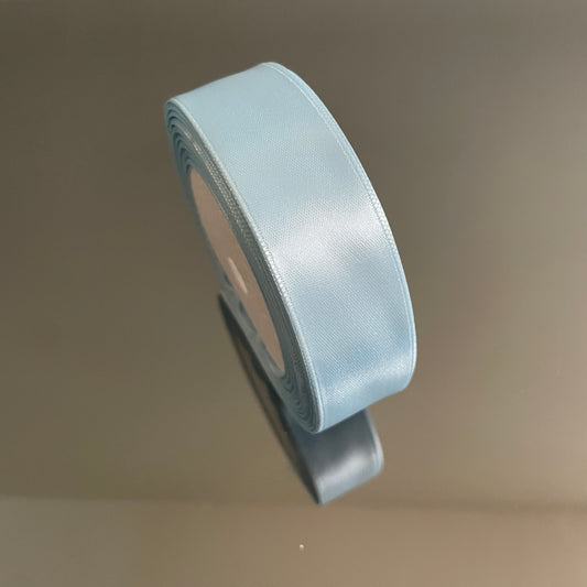 2.5CM POWDER BLUE SINGLE SIDED SATIN RIBBON 25 YARDS