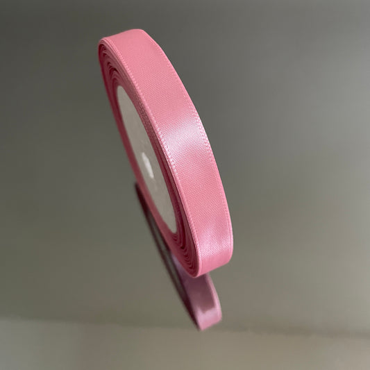 1.2CM BLUSH PINK SINGLE SIDED SATIN RIBBON 25 YARDS