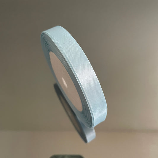 1.2CM POWDER BLUE SINGLE SIDED SATIN RIBBON 25 YARDS