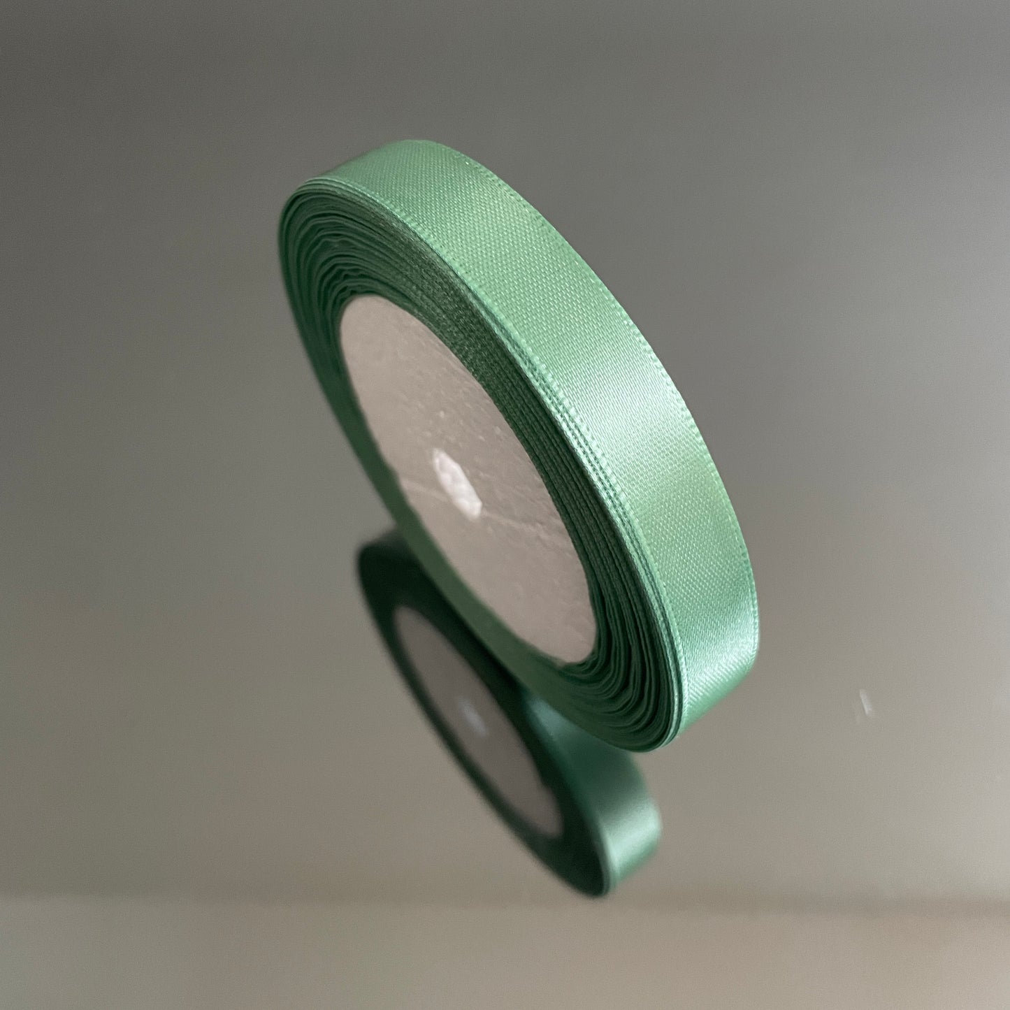 1.2CM OLIVE GREEN SINGLE SIDED SATIN RIBBON 25 YARDS