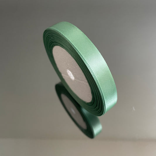 1.2CM OLIVE GREEN SINGLE SIDED SATIN RIBBON 25 YARDS