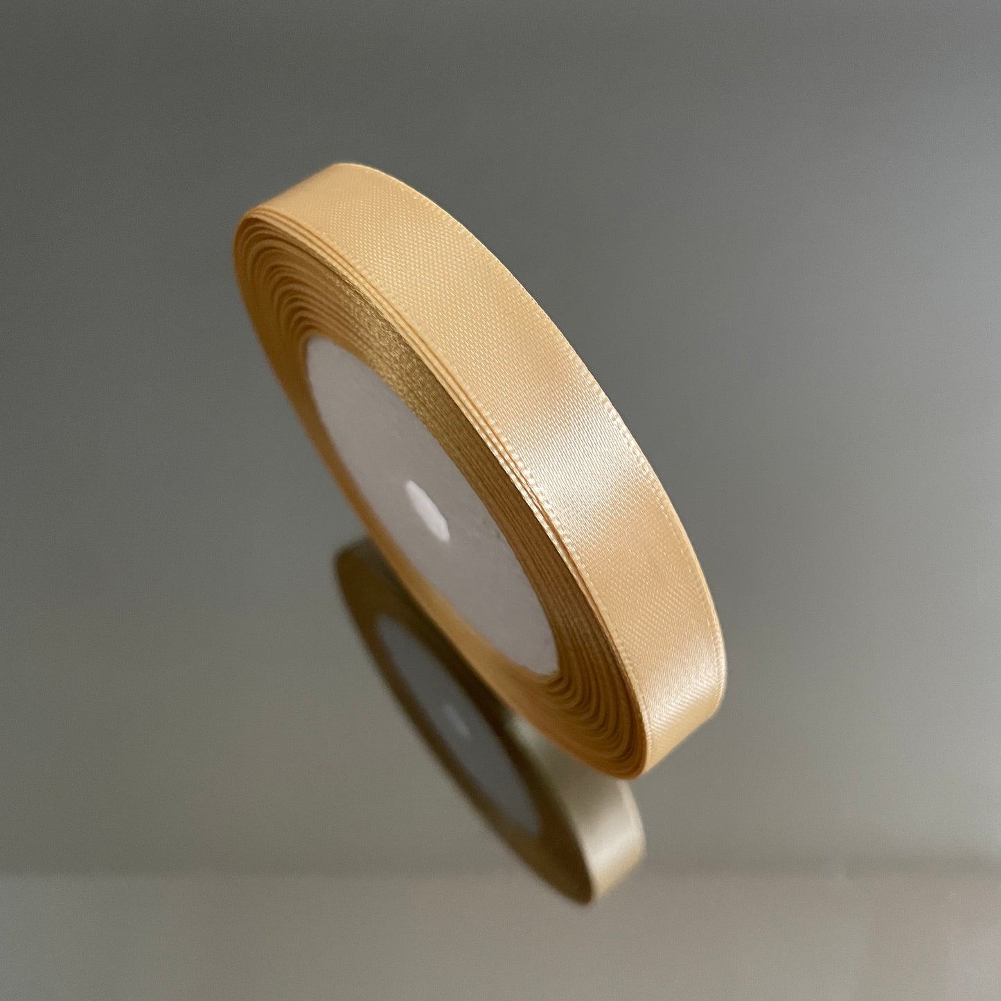 1.2CM CHAMPAGNE SINGLE SIDED SATIN RIBBON 25 YARDS