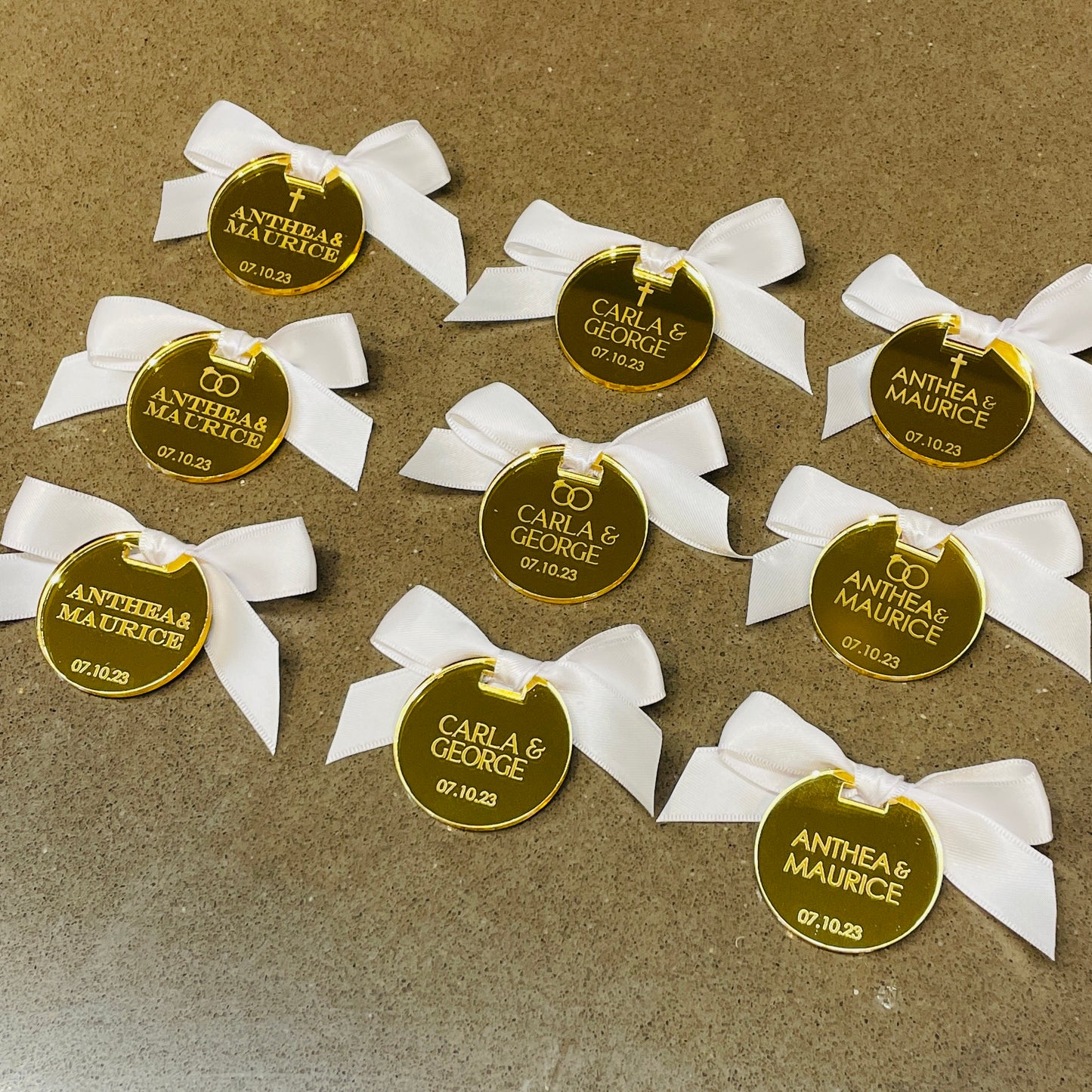 10 x WEDDING ACRYLIC TAGS