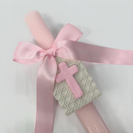 Pink Easter Palm Sunday Candle Lambatha Orthodox Easter