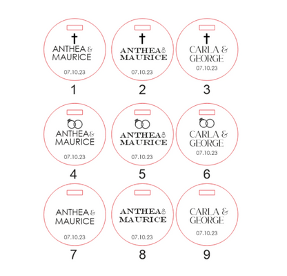 10 x WEDDING ACRYLIC TAGS