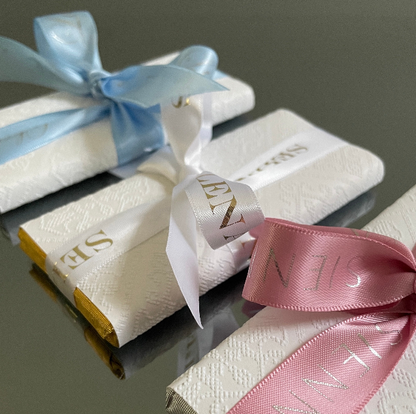 MINI CHOCOLATE BAR WITH PERSONALISED RIBBON FAVOR BOMBONIERE