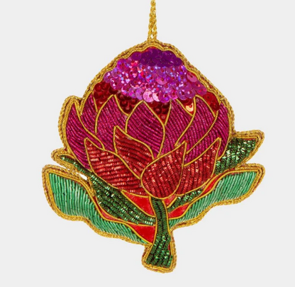 WARATAH SEQUIN CHRISTMAS TREE ORNAMENT