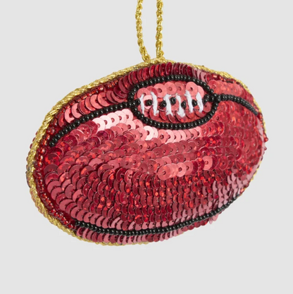GILBERT AFL RUGBY BALL BEADED CHRISTMAS TREE ORNAMENT