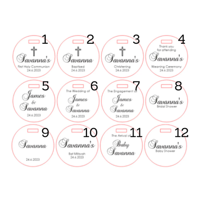MINI CHOCOLATE BAR WITH PERSONALISED TAG FAVOR BOMBONIERE