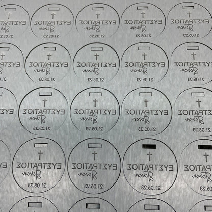 10 X GREEK TEXT PERSONALISED ACRYLIC TAGS