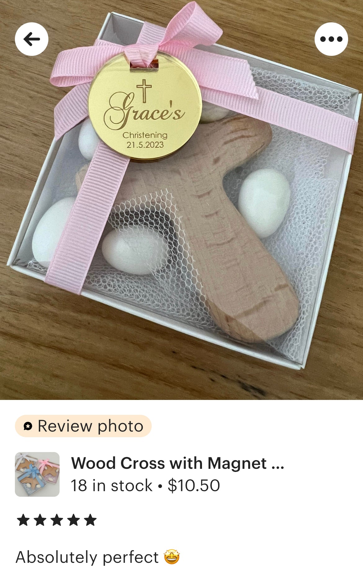 WOOD MAGNETIC CROSS BOMBONIERE