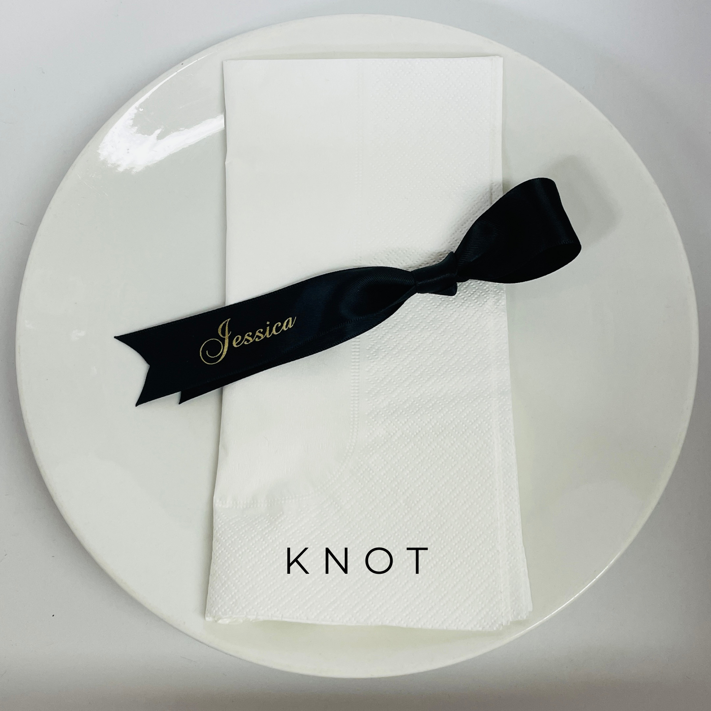 PERSONALISED CUSTOM PRINT RIBBON PLACE CARDS 25M BLACK