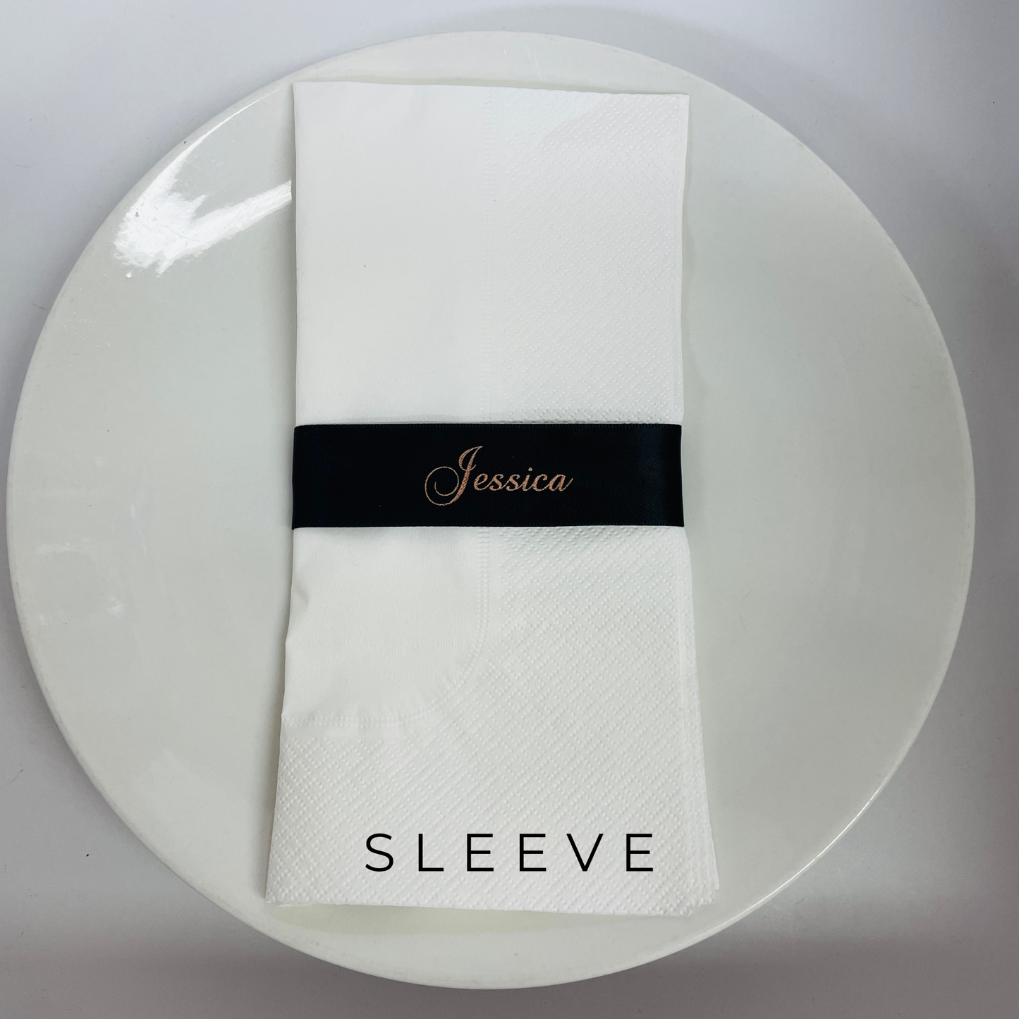 PERSONALISED CUSTOM PRINT RIBBON PLACE CARDS 25M BLACK
