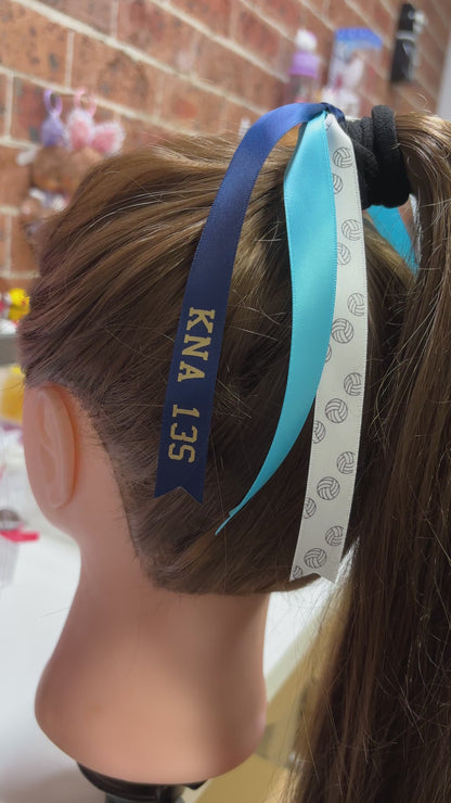 TEAM RIBBONS SET OF 3 WITH SPORTS BALL